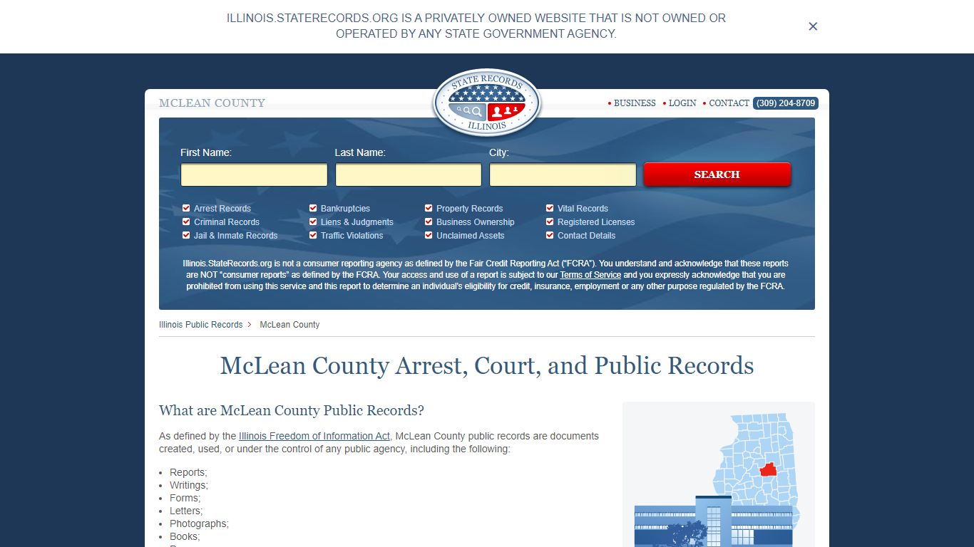 McLean County Arrest, Court, and Public Records